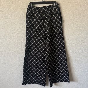 Elegant Black and White Wide Leg Pants
